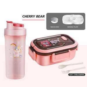 Fiambrera <span class=keywords><strong>de</strong></span> venta <span class=keywords><strong>muy</strong></span> caliente para niños, contenedor <span class=keywords><strong>de</strong></span> comida, fiambrera <span class=keywords><strong>de</strong></span> plástico para niños y juego <span class=keywords><strong>de</strong></span> botellas - Product Image 6