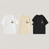 T-shirt personnalisé à épaules tombantes avec impression DTF originale de fleurs sauvages et d'appareil photo ancien