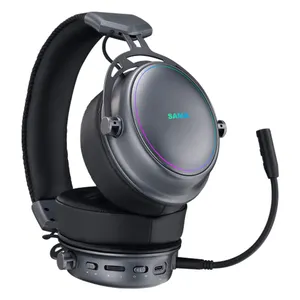 SAMA – casque d'écoute sans fil 2.4G, éclairage rvb, bluetooth 5.2, PS5, Structure à double cavité, casque de jeu e-sport