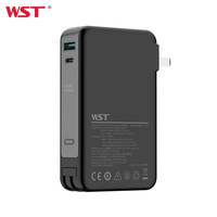 WST anco De Poder tampilan Digital LED, PD pengisian daya Cepat colokan AC Input nirkabel magnetik 10000mah Power Bank dengan kabel