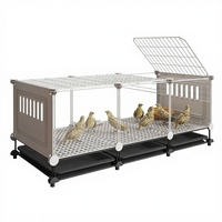 Grande Cage et Poulailler d'Extérieur Robuste et Simple avec Verrou Anti-Évasion, Plateau de Déjection, pour Poules, Canards, Cailles, Boîte Facile à Nettoyer