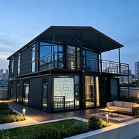 Maison modulaire en conteneurs à deux étages de 20 pieds, structure en acier, panneaux sandwich, pour dortoir, hôtel