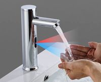 Robinet de lavabo sans contact à capteur, monotrou, en laiton chromé, à fixation sur comptoir, idéal pour l'extérieur et la chambre – Meilleur prix