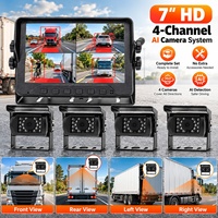 Système de caméra de recul avec détection d'angle mort AI BSD 7 pouces HD 4CH DVR pour camion lourd, caméra de surveillance 1080P IR étanche IP69K avec alarme