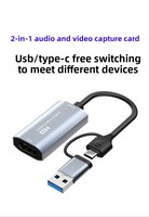Tarjeta de Captura de Video y Audio 2 en 1 HD a USB Tipo C 1080p para PC, Transmisión de Juegos, Grabación en Vivo, Formato MP4, Precio de Fábrica