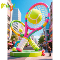 Promotion extérieure Raquette de tennis gonflable géante Modèle Marques Promotion Tennis gonflable de haute qualité à vendre