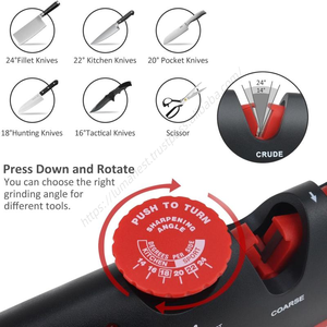 Afilador de Cuchillos 4 en 1 al por Mayor con Perilla de Ángulo Ajustable, Multiusos y para Pulir Utensilios de Cocina - Product Image 5