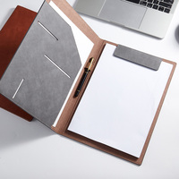 Portafolio de Cuero PU Personalizado para Oficina, con Tarjetero, Clip de Presentación, Carpeta de Archivos y Bloc de Notas, Tamaño A4