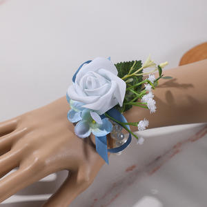 Gül bilek korsage bileklik Band bilezik ve erkekler düğün balo elbise süslemeleri için Boutonniere Set - Product Image 1