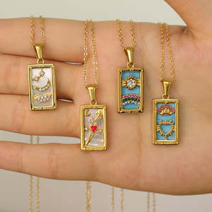 Винтажное ожерелье унисекс из нержавеющей стали, позолоченное, в форме сердца - Product Image 2