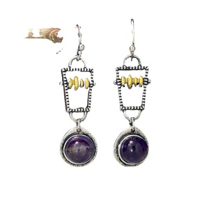 Orecchini Pendenti Creativi con Perline e Dettagli in Pietra Viola, Design Vintage, Accessori di Moda per Donne - Product Image 5