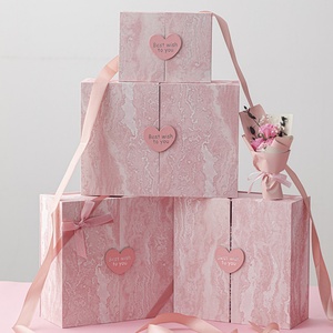 Pink Paper <b>Gift</b> Packaging <b>Box</b> Rigid Cardboard Double Door Open Valentine's Day Perfume Lipstick Cosmetic <b>Gift</b> Packaging <b>Box</b> - Product Image 2