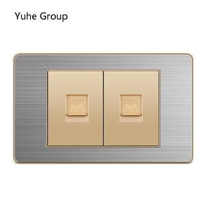 Prise murale universelle en aluminium brossé série 118, standard RJ45 RJ11, pour TV, LAN, satellite, ordinateur, prise et fiche avancées - Product Image 4