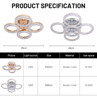 Lustre décoratif en forme de cercle, luminaire suspendu pour couloir, plafonnier LED à intensité variable, 3 couleurs d'éclairage