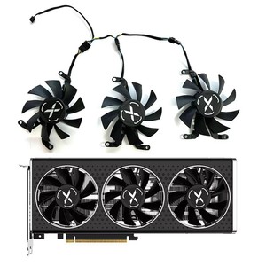 พัดลมระบายความร้อน4Pin 75มม. สำหรับ XFX AMD Radeon RX 6650XT OC V2การ์ดจอ RX6600 XT พัดลม T128015SM <span class=keywords><strong>RX6500XT</strong></span> RX6600XT goc PU - Product Image 1