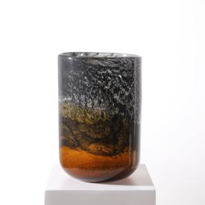 ETERNAL Modern Art Beautiful Table Deco <strong>Vase</strong> with Black and Amber Gradient, Handcrafted Decorative Glass <strong>Vase</strong> for Home - Product Image 4