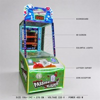 Machine de jeu d'arcade à monnayeur pour tir au ballon en intérieur, machine de lancer de ballon et de frappe sur cible avec récompense par ticket pour enfants, pour parc d'attractions