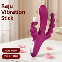 Vibrateur Rose pour femmes, jouet de masturbation féminine, perles vibrantes pour point G et anus, plug en silicone + ABS, étanche