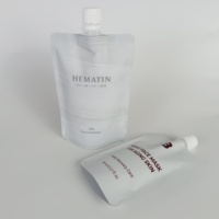 Pochette souple à bec verseur en PE pour emballages cosmétiques – Fermeture éclair douce au toucher pour crème contour des yeux, shampoing, masque facial et soins de la peau