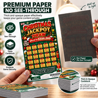 Billets de loterie à gratter sur le thème de Noël, impression numérique haute définition sur mesure, numéros de série, cartes de jeu, billets gagnants