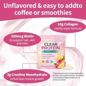 Collagène Clear <span class=keywords><strong>Whey</strong></span> Protein 20g Isolat en poudre avec biopeptides favorisant la santé musculaire, capillaire, cutanée et des ongles - Product Image 5