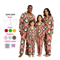 Ensemble de pyjamas de Noël personnalisés pour la famille, femmes, hommes, enfants, pyjamas en bambou, manches longues, vêtements de nuit, ensemble de vêtements de détente à boutons