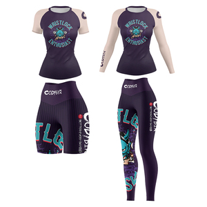 Женские компрессионные леггинсы оптом, на заказ, для единоборств (рашгард, BJJ), униформа для единоборств, защита от УФ-излучения UPF50, спандекс/нейлон - Product Image 1