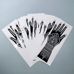 สติกเกอร์เฮนน่าแทททูแบบมือแกะสลักลายแบบกลวงสำหรับลายฉลุเฮนน่าแขนหลัง PVC ใช้ซ้ำได้ - Product Image 3