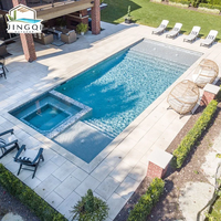 Piscine Modulaire Préfabriquée Extérieure en Fibre de Verre, Grande Taille, pour Hôtellerie, Type Lodge, Encastrée, pour une Oasis Privée et Raffinée