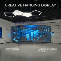 Pantalla LED Transparente Holográfica, Película LED Flexible Adhesiva 3D, Pantalla Invisible P3.91 para Publicidad en Ventanas Comerciales