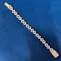Gelang Berlian Moissanite Terlaris Perak Sterling 925 15MM Buatan Tangan Perhiasan Hip Hop Cuban dengan Harga Ekspor