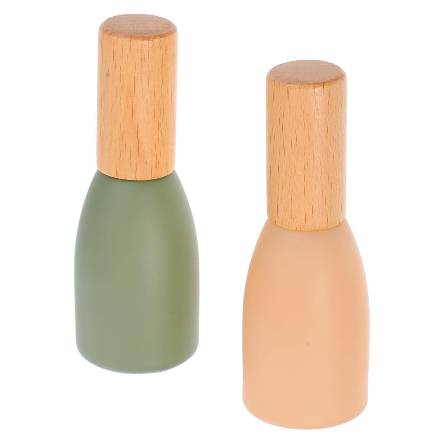 Pink bottle with wood lid