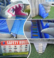 Toboggan aquatique gonflable commercial, toboggan tropical, combo toboggan aquatique, toboggan aquatique requin pour la location et les entreprises