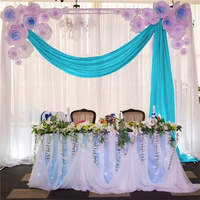 Mousseline de soie extérieur pelouse cantonnière salon arc solide toile de fond rideau mariage événement fête doux rideaux pour la décoration de mariage