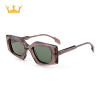 Lunettes de soleil unisexes à verres TAC anti-UV, monture fine, branches au design irrégulier, polarisées, en acétate, pour les voyages en extérieur