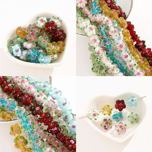 Perles de verre en forme de rose NANTONG 15 mm, peintes à la main, fleurs de prunier, accessoires de bijoux DIY - Product Image 3