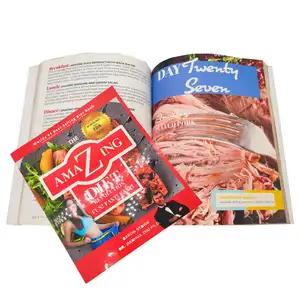 Impressão personalizada de alta qualidade full color alimentos catálogos receitas cozinhar livros de capa dura