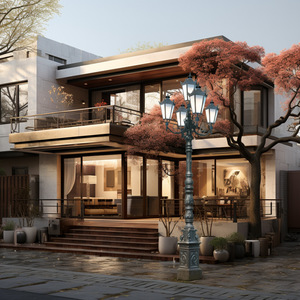 ไฟถนน LED อลูมิเนียม80W 120W 180W ภูมิทัศน์กลางแจ้ง Ip65สวนดีไซน์ดีพลังงานแสงอาทิตย์ - Product Image 2