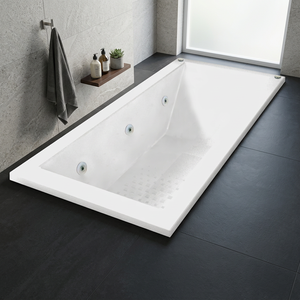 Baignoire de massage rectangulaire moderne en acrylique avec jets d'air et hydromassage, 1,9 m, avec éclairage coloré, à encastrer, pour hôtel, villa et spa - Product Image 5