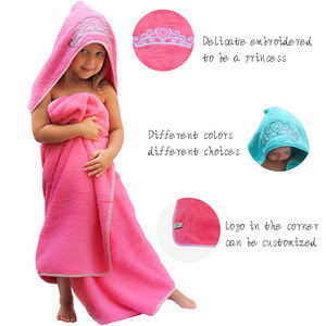 Serviette de plage <span class=keywords><strong>poncho</strong></span> <span class=keywords><strong>à</strong></span> <span class=keywords><strong>capuche</strong></span> 100% coton biologique brodée pour enfant, séchage rapide, luxe, toutes saisons, unie, <span class=keywords><strong>à</strong></span> carreaux, compressée, haute qualité - Product Image 2