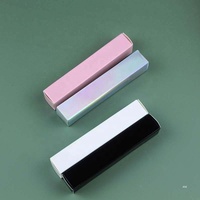 Boîtes d'emballage carrées en papier anti-graisse avec revêtement UV et gaufrage pour tubes de brillant à lèvres portables haut de gamme – En stock