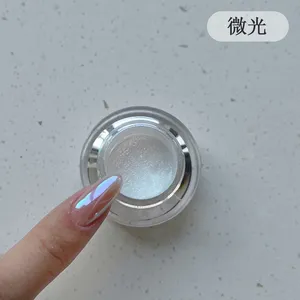 Poudre à ongles blanche Moonlight 0,2g/1 pot, pigment chromé effet miroir Aurora, poudre de frottement nacrée haute brillance pour salon de manucure - Product Image 1