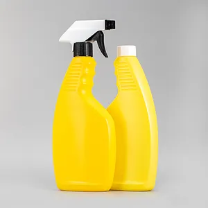 500ml gelb mit Spritzpistole Küchen reiniger Auto wäsche leere Verpackungs flasche Bewässerung Plastiks prüh flasche