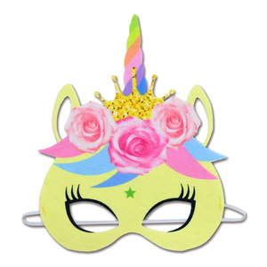 Mascarilla de papel de <span class=keywords><strong>unicornio</strong></span> arcoíris para niños, suministros para fiesta de cumpleaños, máscaras de papel de animales, nuevo estilo, en venta - Product Image 6
