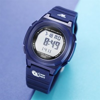 Jam Tangan Digital Persegi Unisex SINOBI S9888L dengan Layar LED Bercahaya, Kronograf, Tahan Air, dan Tali Karet untuk Olahraga