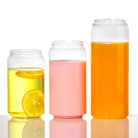 Boîtes de boisson transparentes en PET réutilisables avec couvercles faciles à ouvrir, nouveau design, 355 ml, 473 ml, 330 ml, pour boissons gazeuses