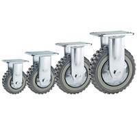 Chariot à main industriel Roulettes fixes pivotantes en PVC gris 4 pouces 5 pouces 6 pouces 8 pouces