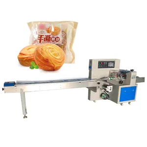 Cheap horizontal wrapping flow pack packing machine bread chocolate candy lolly popsicle pillow type packaging machine