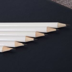 Crayons en bois personnalisés avec logo imprimé, blancs, avec gomme, papeterie, cadeau d'entreprise, activité commerciale, vente en gros - Product Image 5