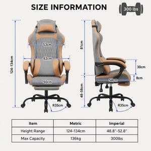 <span class=keywords><strong>Chaise</strong></span> de bureau ergonomique réglable en hauteur pour le <span class=keywords><strong>gaming</strong></span>, dossier haut, Silla Gamer, cuir respirant, base en acier, roulettes silencieuses, rotation à 360° - Product Image 2
